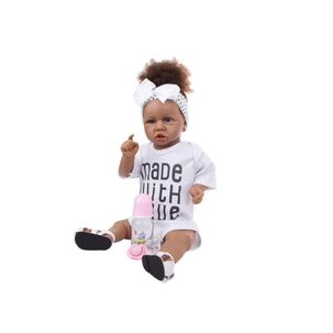 Juguete Mu&ntilde;eca Realista 55cm Morena Bebe Reborn Infantil