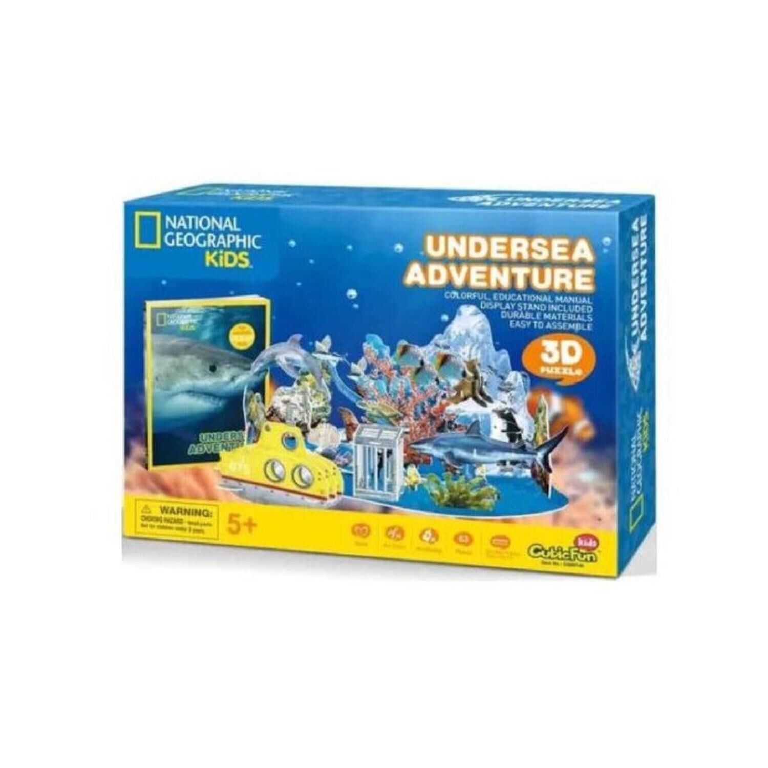 Juguete Rompecabezas 3d Vida Submarina 63 Piezas Infantil image number 1.0