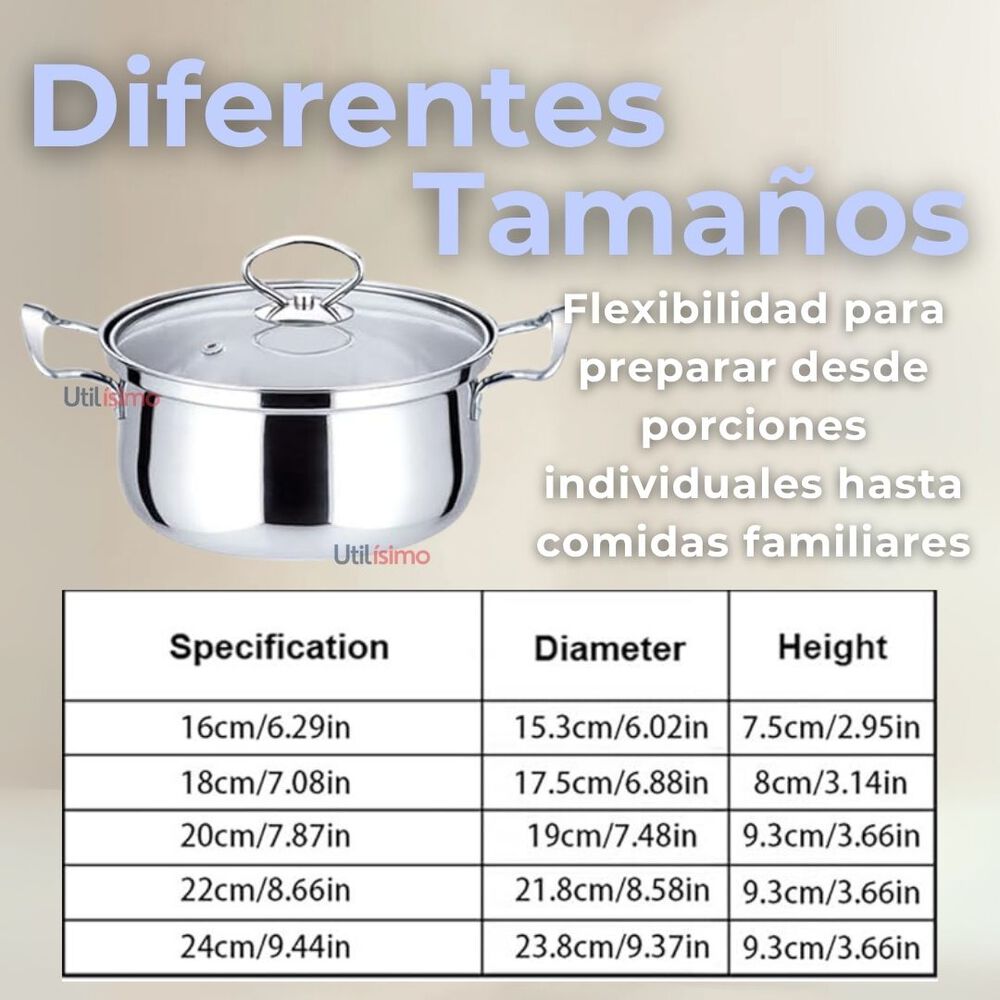 Juego De Ollas En Acero Con Tapa En Vidrio Templado 10 Piezas Utensilios De Cocina image number 3.0