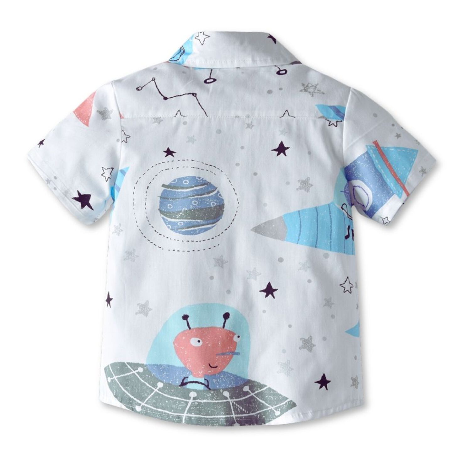 Conjunto De Vestir Ni&ntilde;o Camisa Con Estampado Y Pantal&oacute;n Corto 9 Meses A 4 A&ntilde;os Stellar Sky image number 3.0