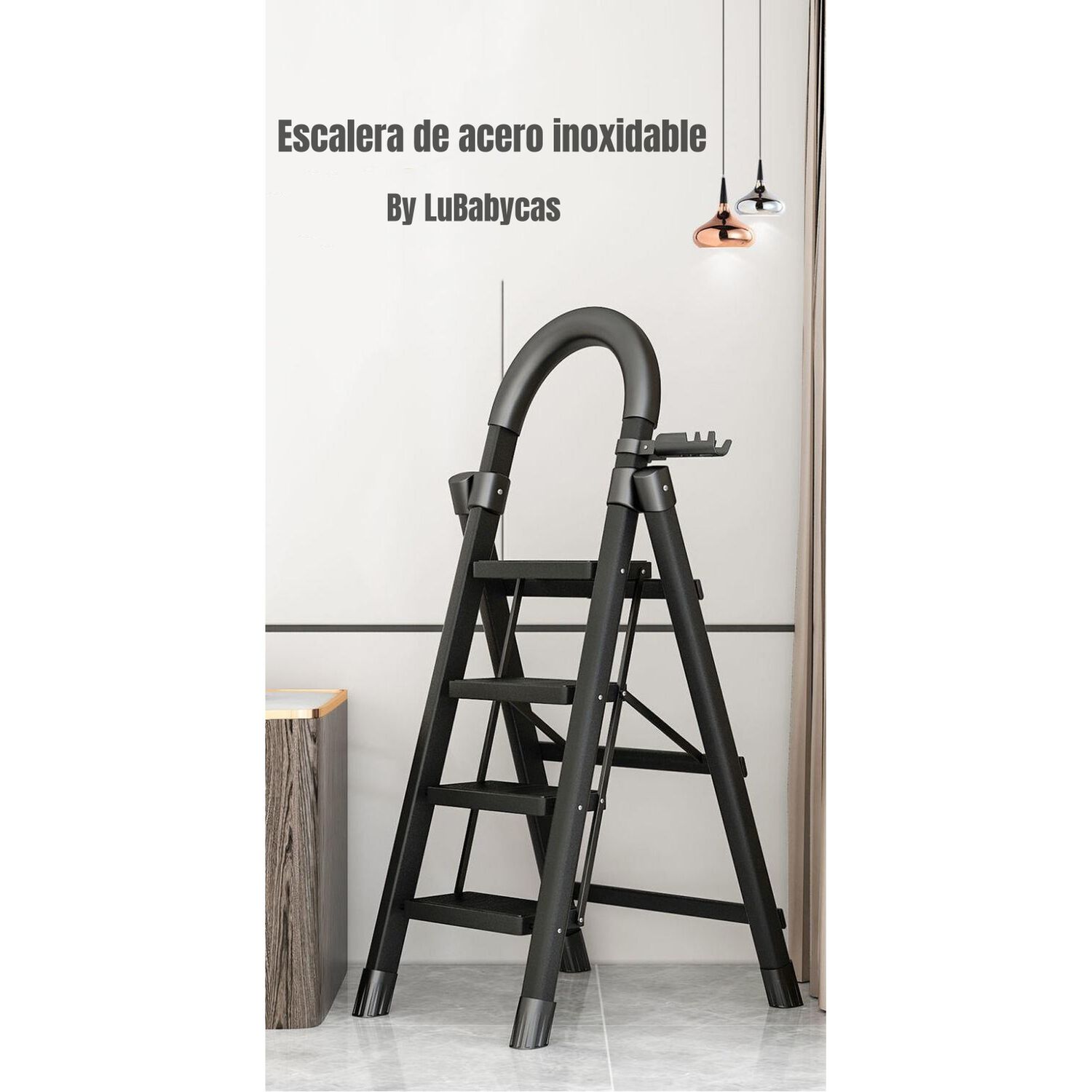 Escalera De Acero Plegable Con 5 Escalones By Lubabycas image number 1.0