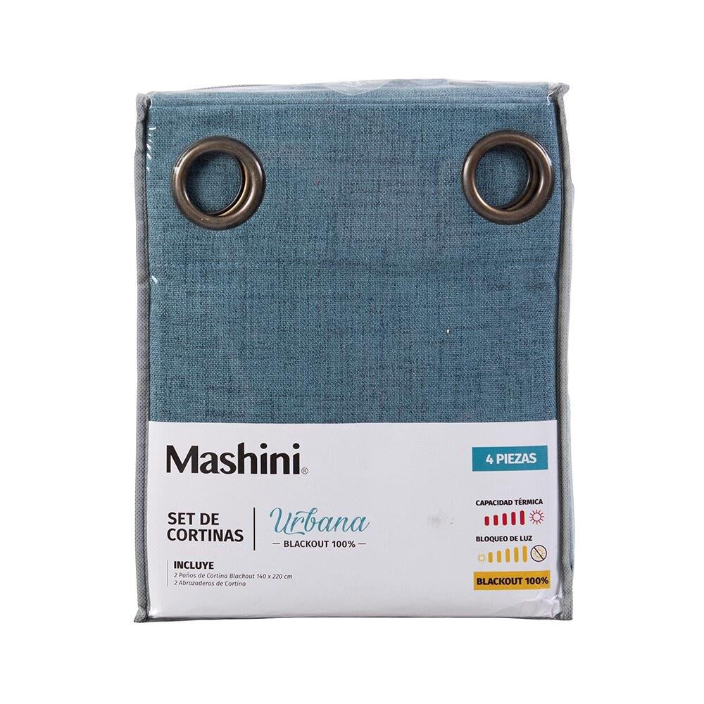 Set Cortina Blackout Arg. 140x220 Cms Urbana Azul image number 3.0
