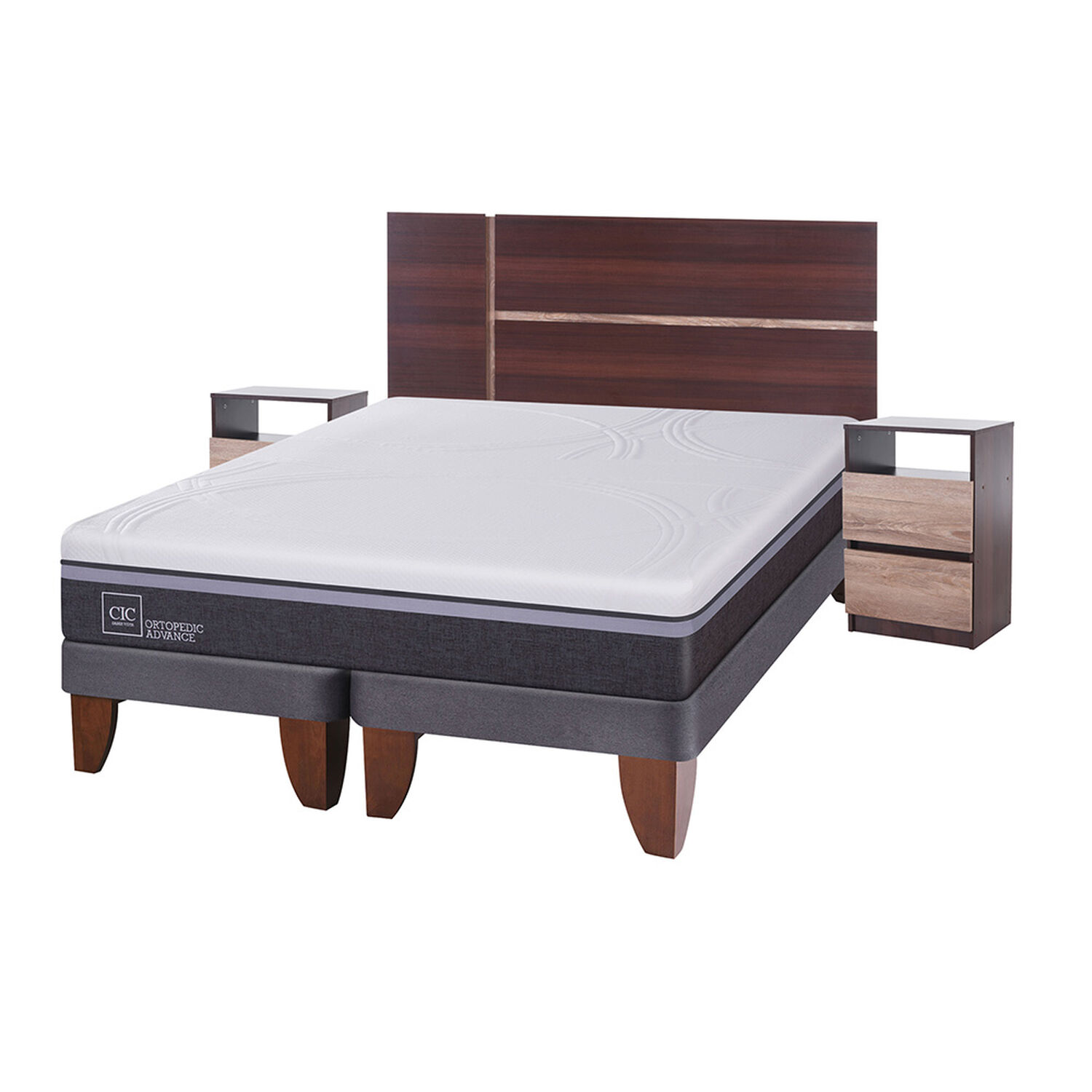 Cama Europea Cic Ortopedic Advance / King / Base Dividida + Set De Maderas image number 0.0