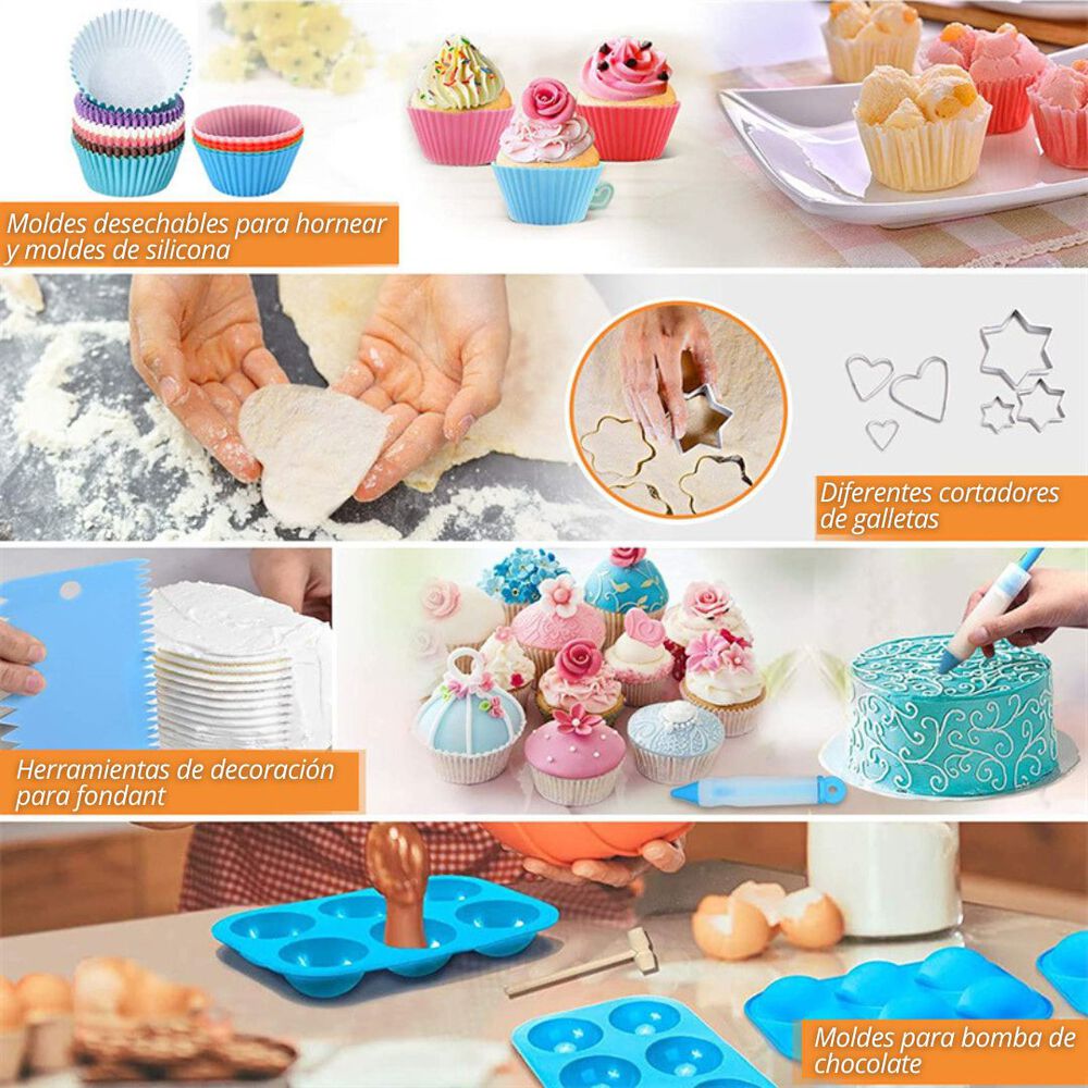 Set De Repostería 236 Piezas Cupcakes Pasteles Emprendedor image number 5.0
