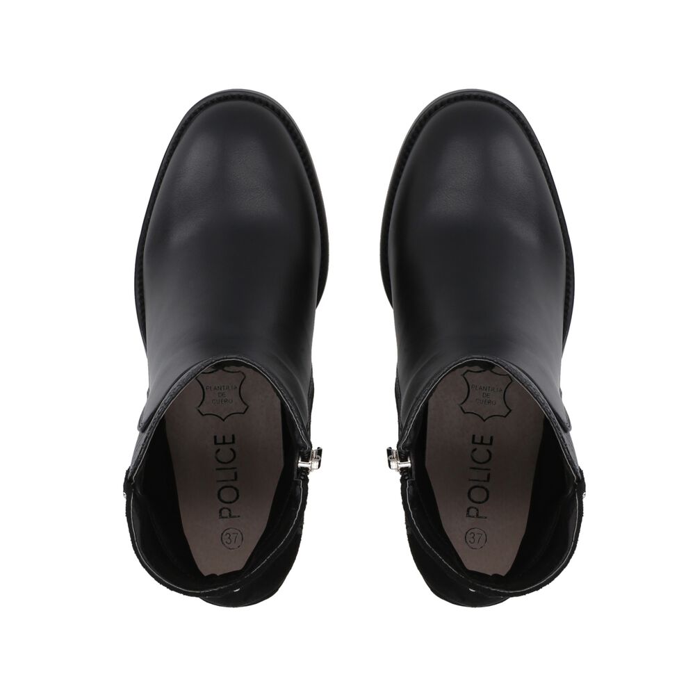 Botin Casual Mujer Negro Taco Medio Noir Police image number 1.0