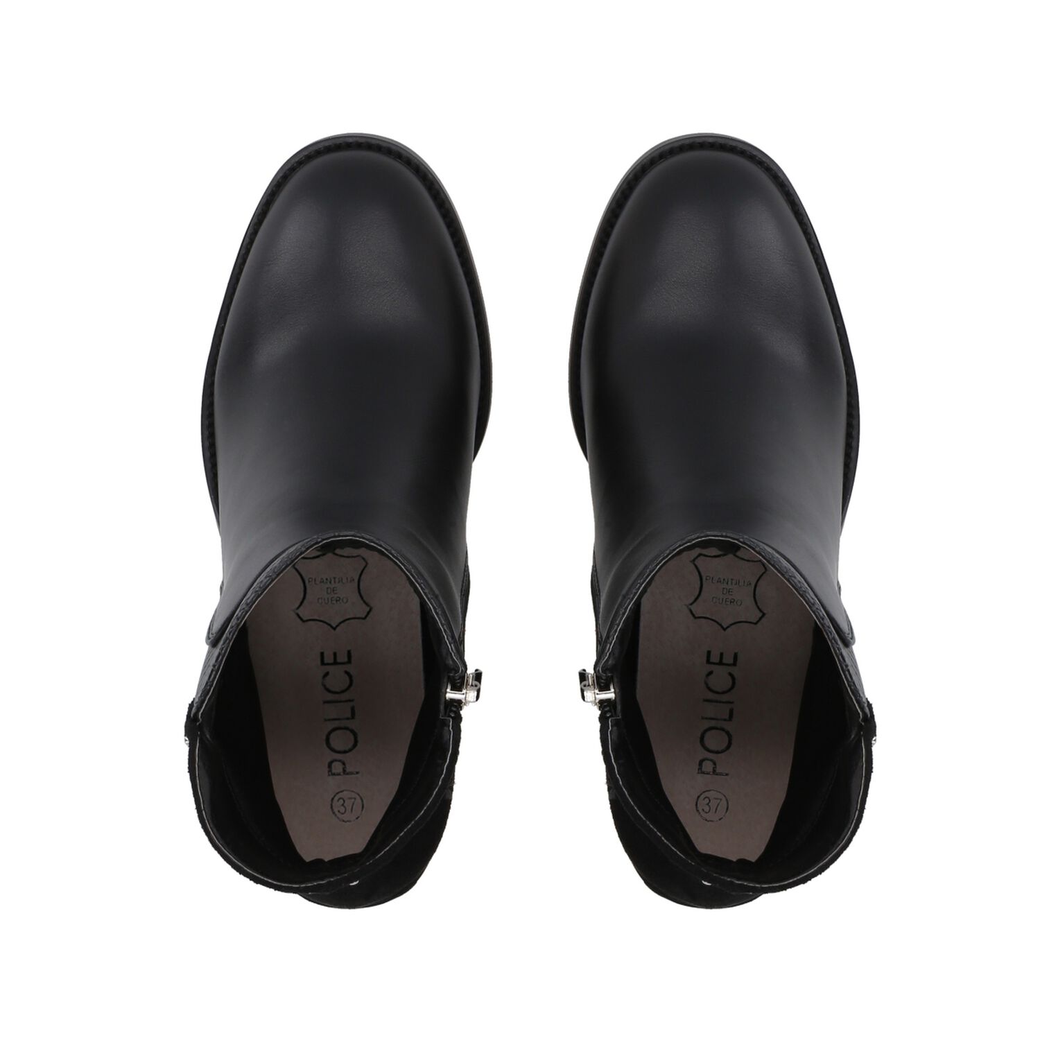 Botin Casual Mujer Negro Taco Medio Noir Police image number 1.0