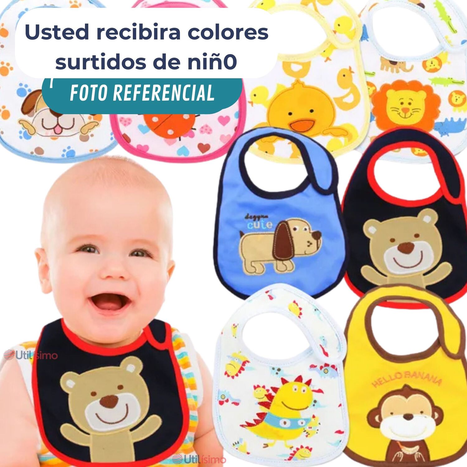 Superpack 9 Baberos Impermeables Para Beb&eacute;s Jump Kids Ni&ntilde;o image number 1.0