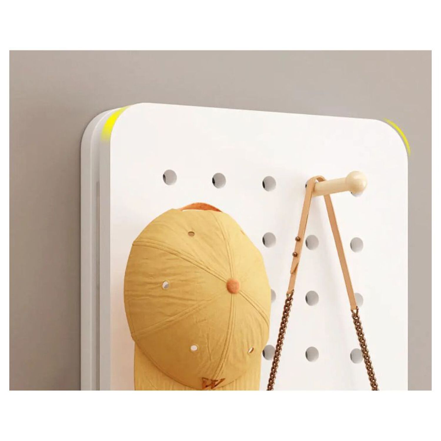 Organizador De Pared Con Gancho Espejo Y Tabla Deslizable Blanco image number 1.0