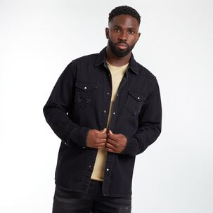Camisa Denim Slim Manga Larga Hombre Rolly Go