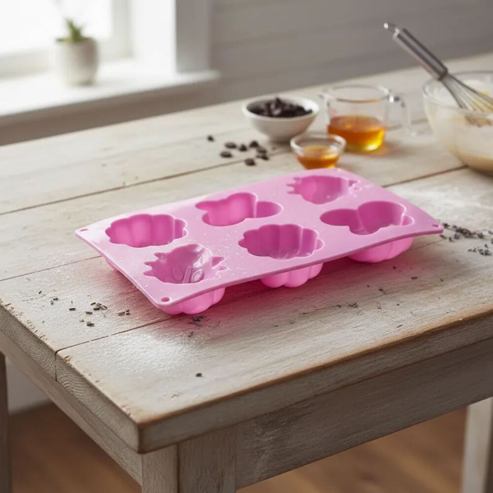 Molde De Silicona Rectangular Forma Chinita Flores Mariposa Color Surtidos image number 2.0