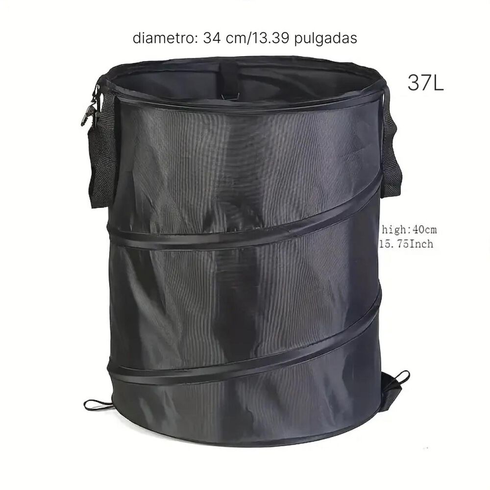 Canasto Ropa Sucia Plegable Multiuso Negro image number 2.0