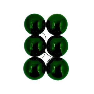 6 Esferas Navideñas Bambalinas Adorno 8cm Verde Decoracion