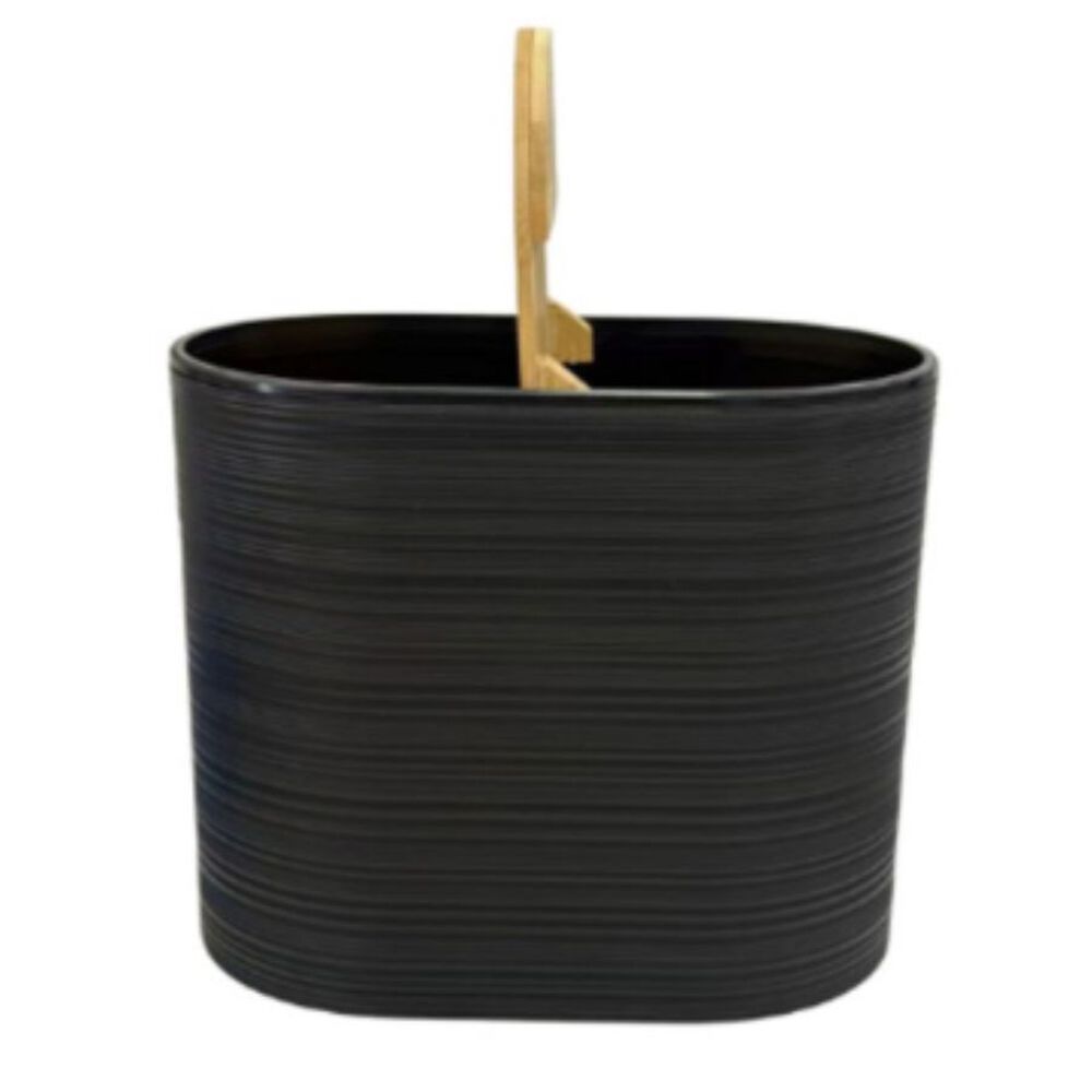 Cesto De Basura Oval Negro 24x22.5 Cm image number 1.0