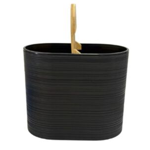 Cesto De Basura Oval Negro 24x22.5 Cm