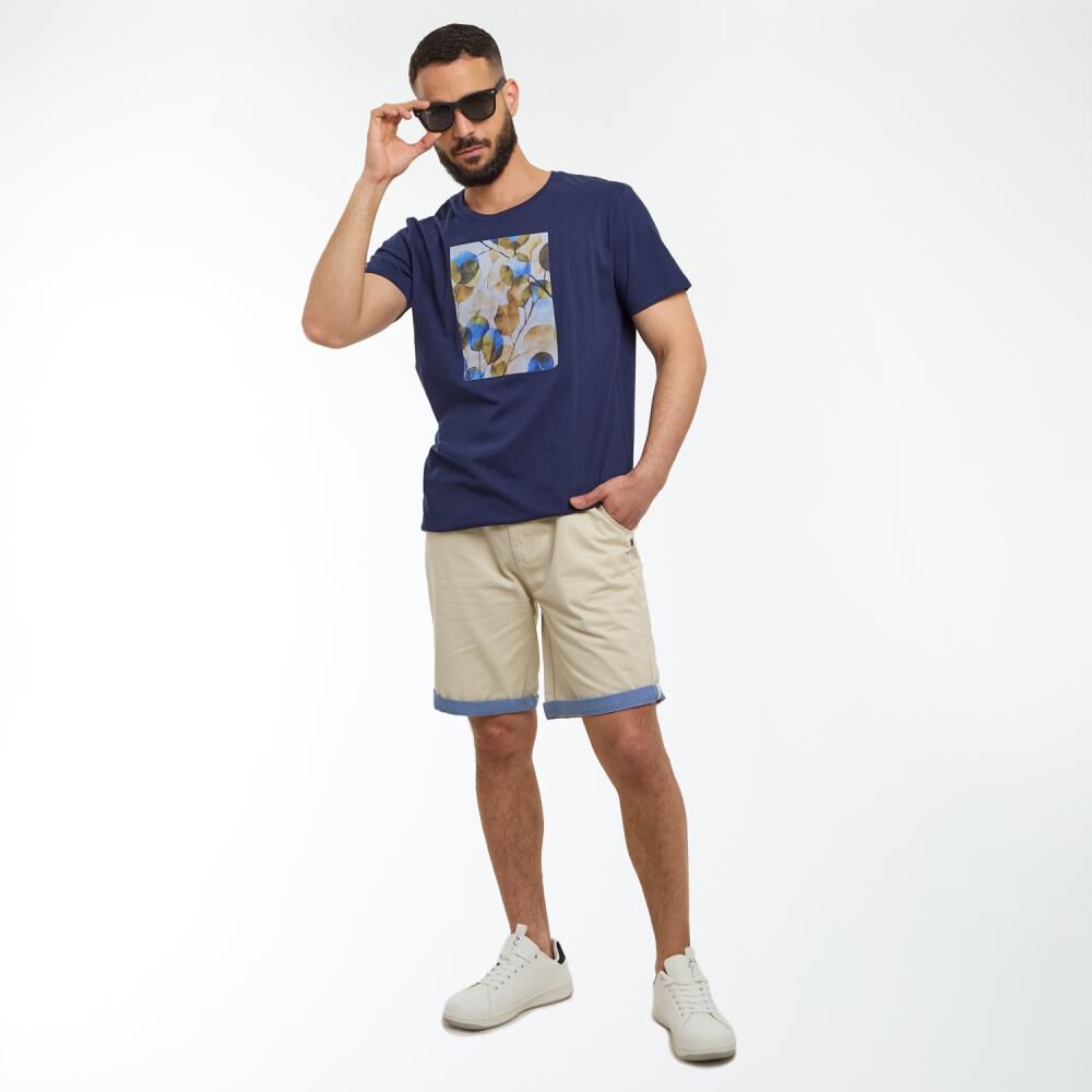 Polera Slim Fit Manga Corta Hombre Az Black image number 1.0