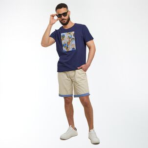 Polera Slim Fit Manga Corta Hombre Az Black