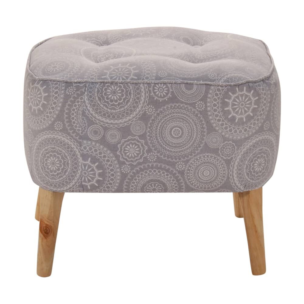 Pouf M&aacute;xima M&aacute;ndala Gris Estampado 55x45x45 Cm M&aacute;xima Design image number 0.0