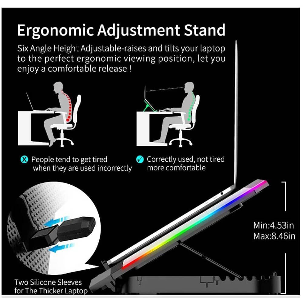 Base Ventilador Notebook Enfriador 6 Vent Rgb 14-17 Pulgadas image number 6.0