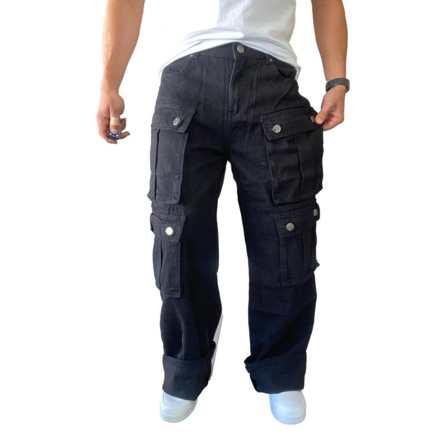 Jeans Di&aacute;bolo Cargo Ancho Wide Leg Hombre image number 9.0