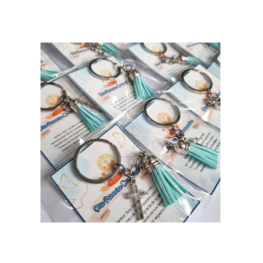 Primera Comunion 12 Llaveros + Tarjetas Recuerdos Encintados image number 2.0