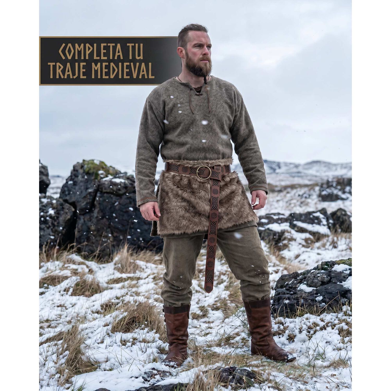 Cinturon Vikingo Medieval De Cuero Pu Accesorio Cosplay image number 5.0
