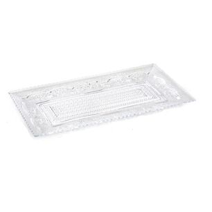 Bandeja Rectangular Crystal 15x28,5 Cm Transparente Plastico