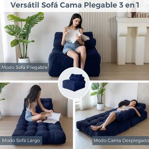 Silla Sof&aacute; Cama 190x85cm Puff Plegable Acolchada Hogar