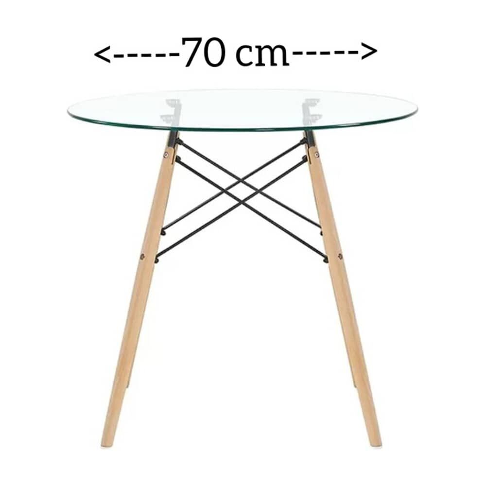 Mesa Eames De Vidrio Templado 70 Cm Di&aacute;metro Artihogar image number 2.0