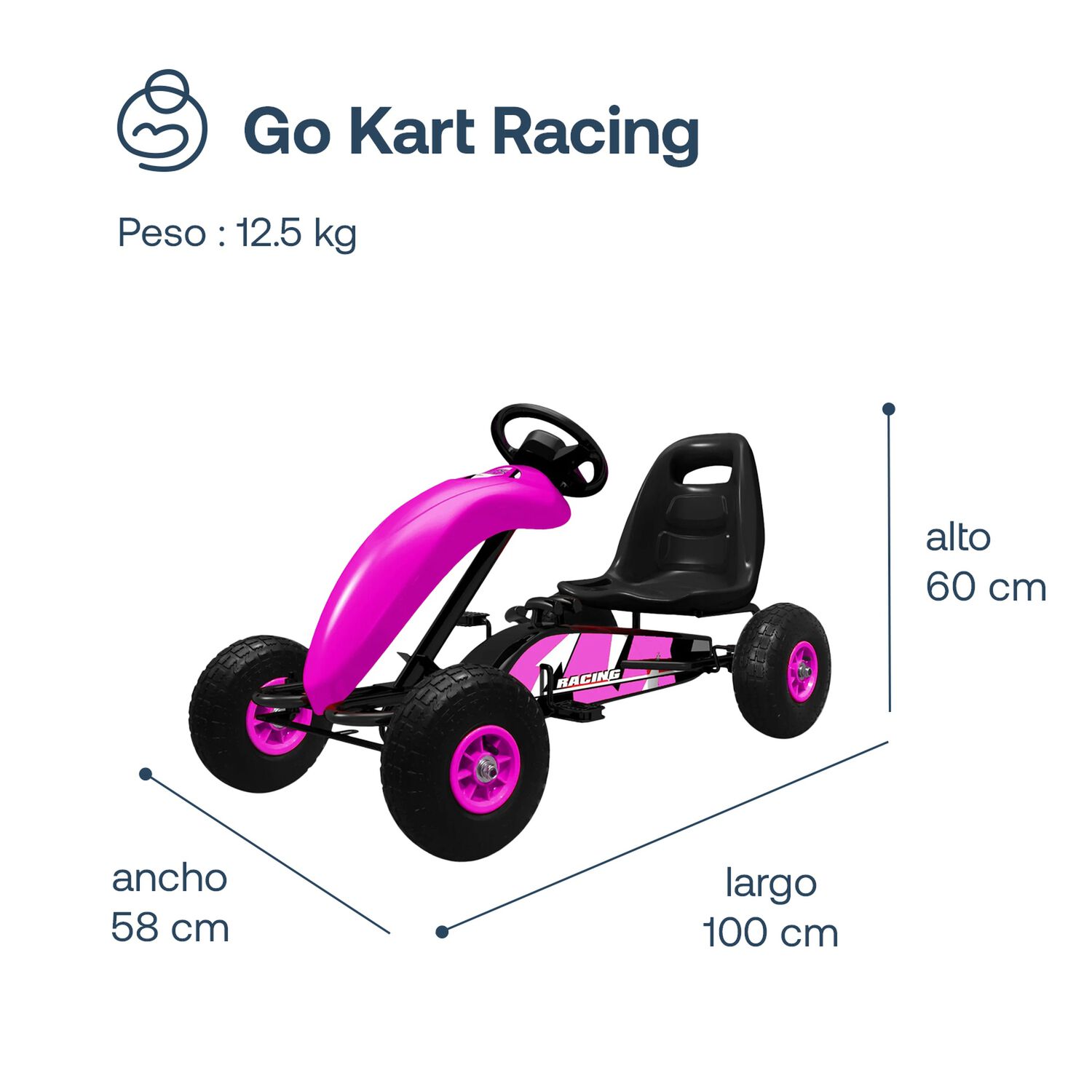 Gokart Racing Bebesit - Rosa image number 3.0