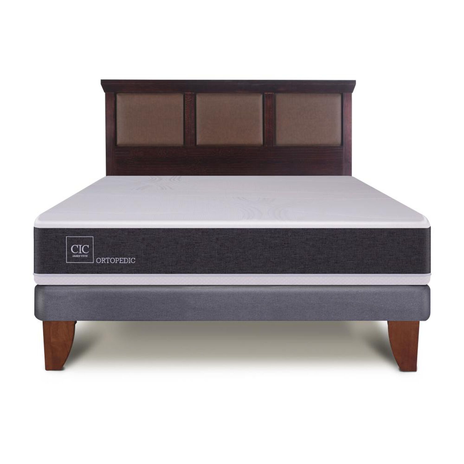 Cama Europea Cic New Ortopedic / 2 Plazas / Base Normal + Respaldo image number 0.0