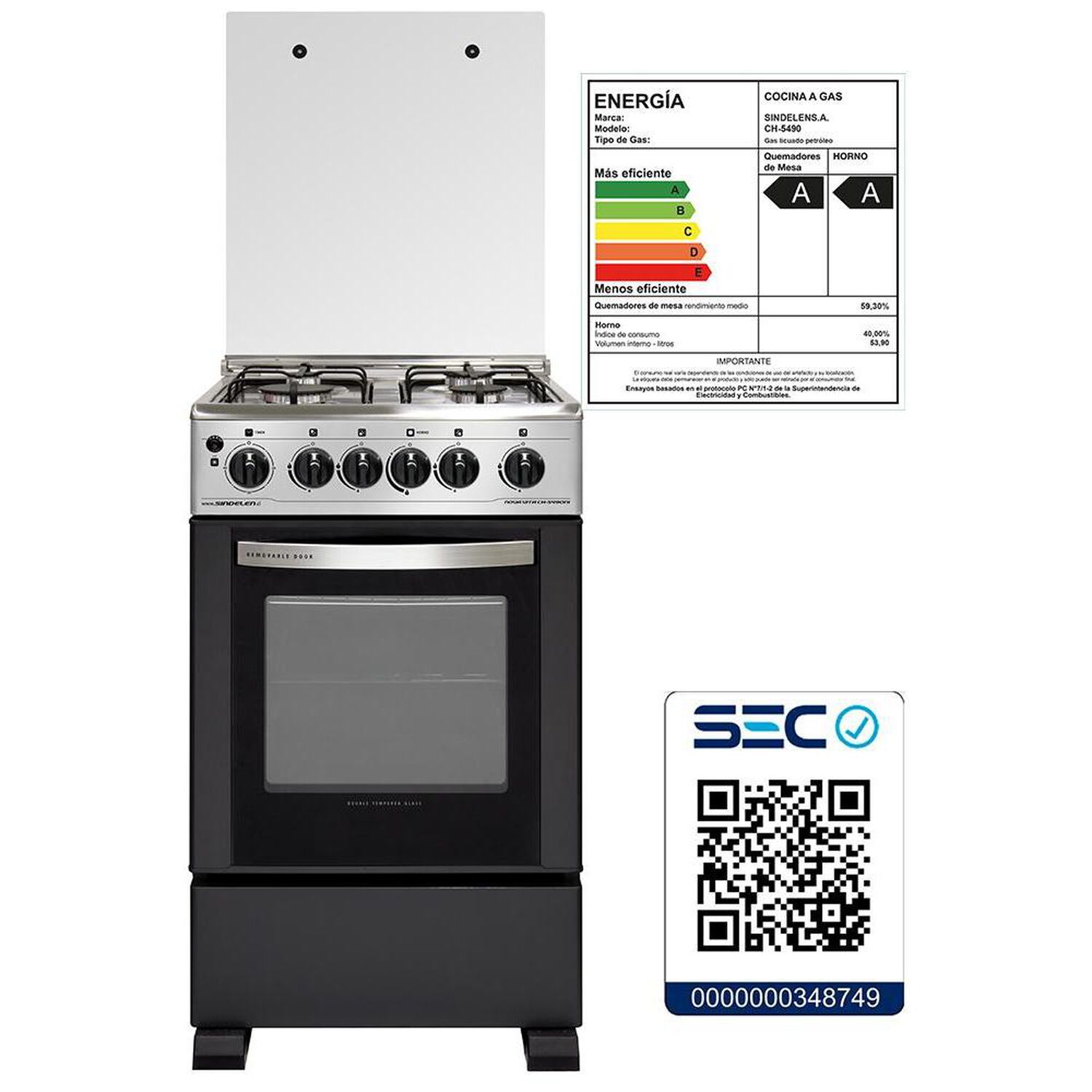 Cocina Sindelen CH-5490IN / 4 Quemadores image number 4.0