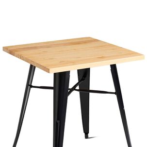 Mesa Metal Tolix Cubierta Madera 70x70 Cm