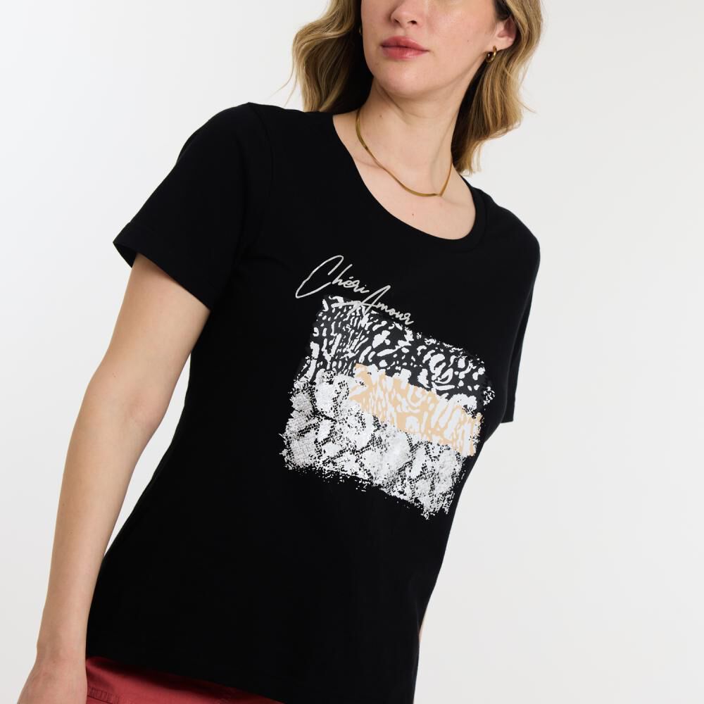 Polera Lisa Manga Corta Cuello Redondo Mujer Geeps image number 4.0