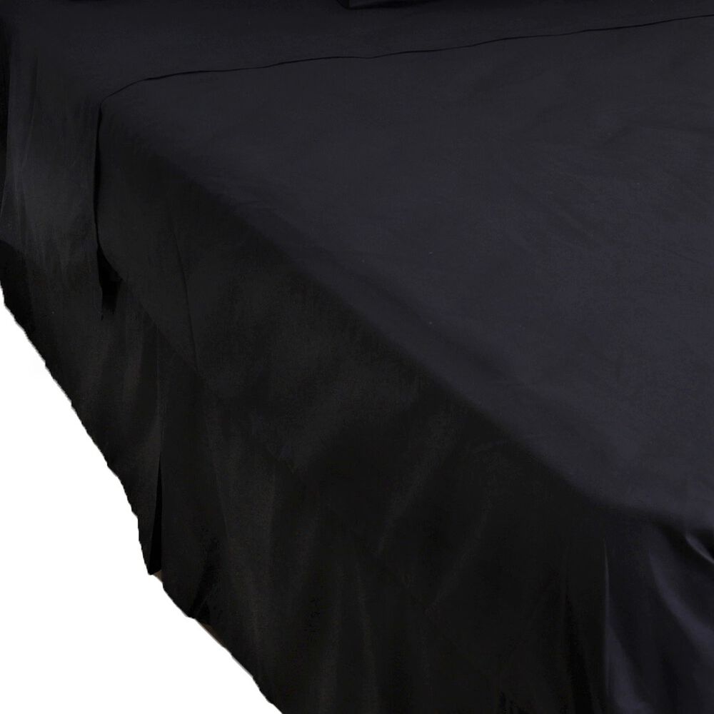 Faldon Unicolor 2 Plazas Color Negro 144 Hilos Arthome image number 1.0