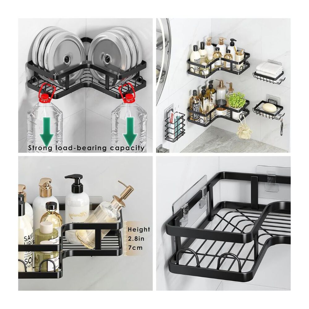 Organizador De Ducha De Esquina 5 Piezas Con Adhesivos image number 2.0