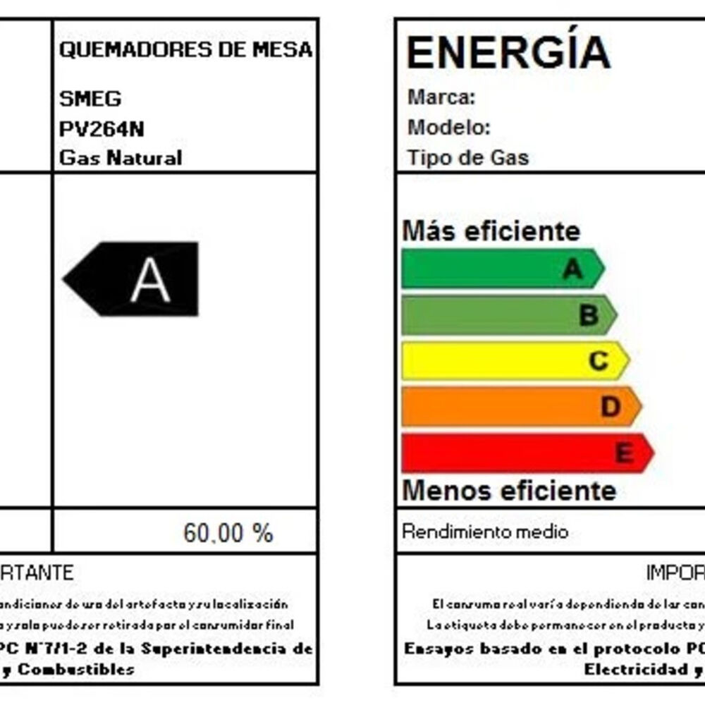 Encimera Smeg Gas 60 Modelo Pv264n image number 5.0
