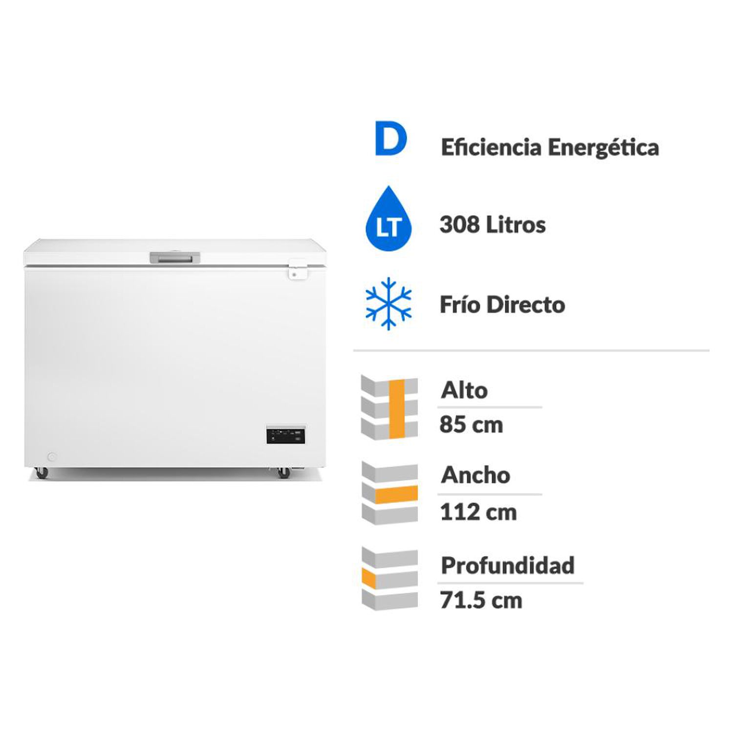 Freezer Horizontal Mademsa M300di / Fr&iacute;o Directo / 308 Litros / D image number 1.0