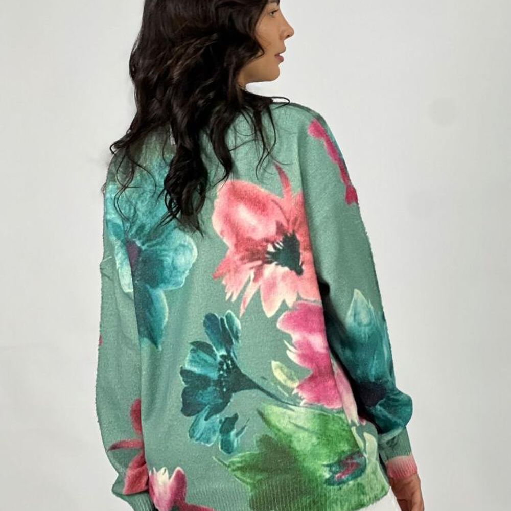 Sweater Cashmere Estampado Con Flores image number 6.0