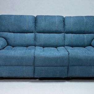 Sofa Reclinable Electrico Relaxline 3 Cuerpos Azul/usb