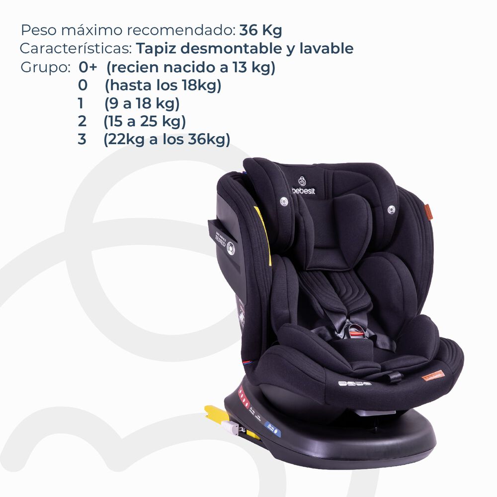 Silla De Auto Convertible Isofix Supra 360&ordm; Premium Negro image number 2.0