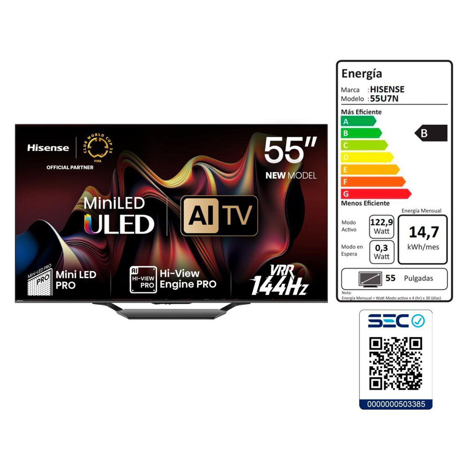 Miniled 55" Hisense 55U7N / Ultra HD 4K / Smart TV image number 13.0