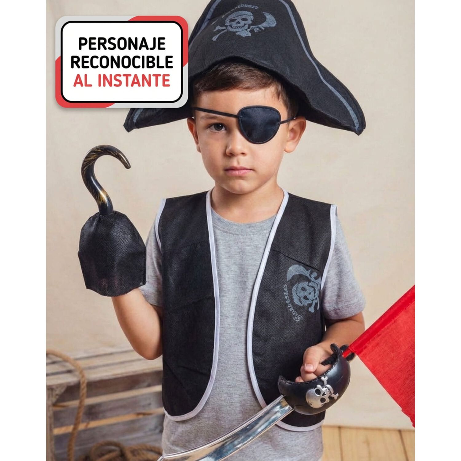 Disfraz Cosplay Pirata Corsario Piratas Infantiles Todos Ni&ntilde;o image number 57.0