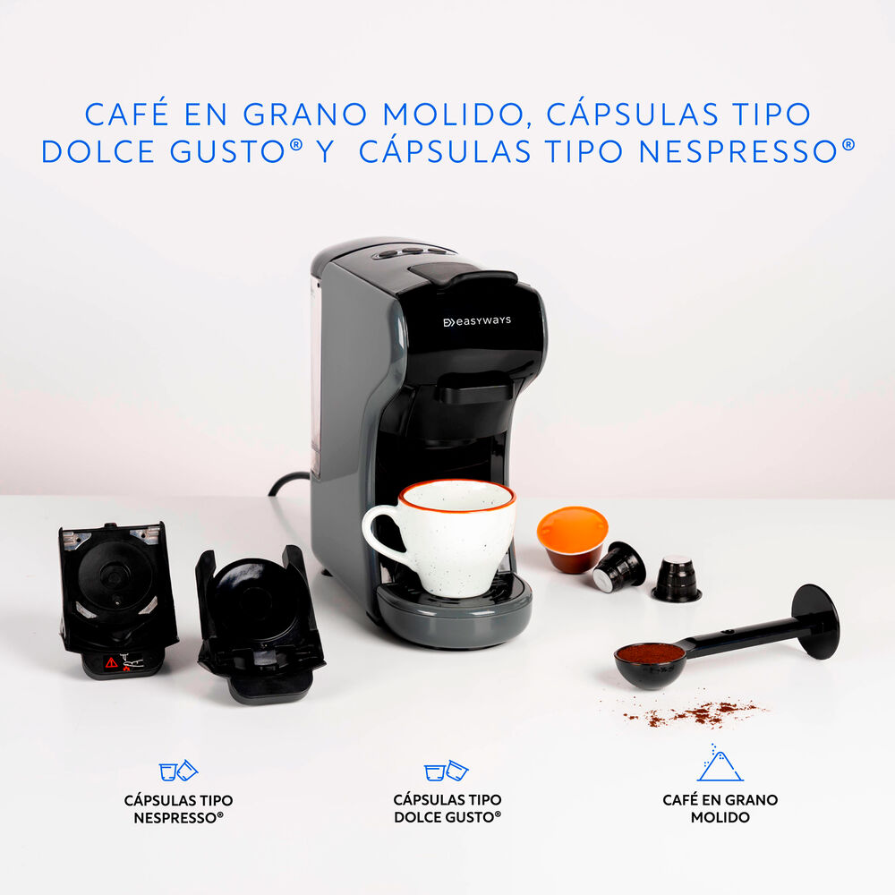 Cafetera Expresso Milano Coffee 3 En 1 Gris Easyways image number 1.0