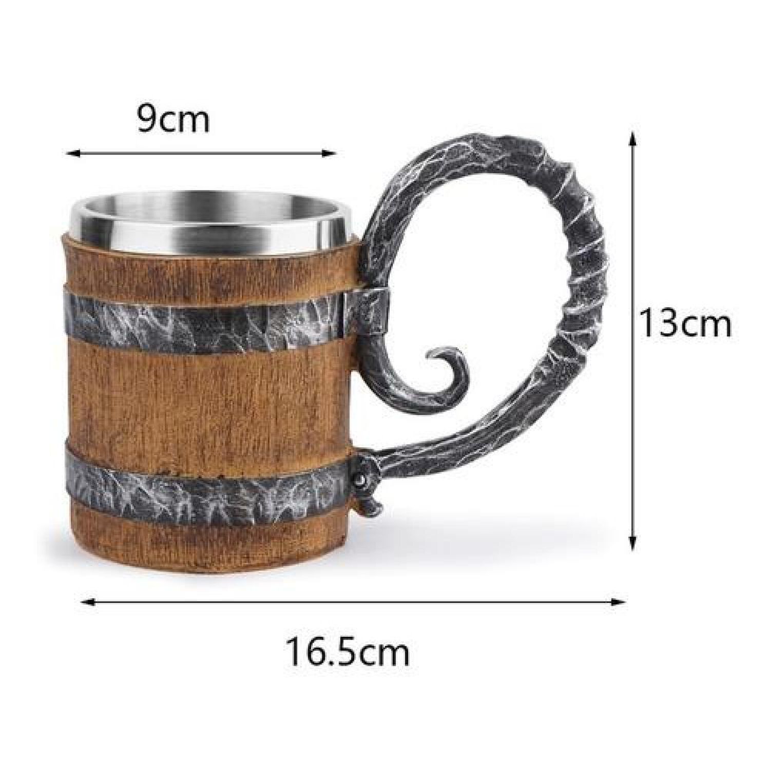 Taz&oacute;n 3d Resina Barril De Cerveza Vikingo O Pirata Vintage image number 3.0