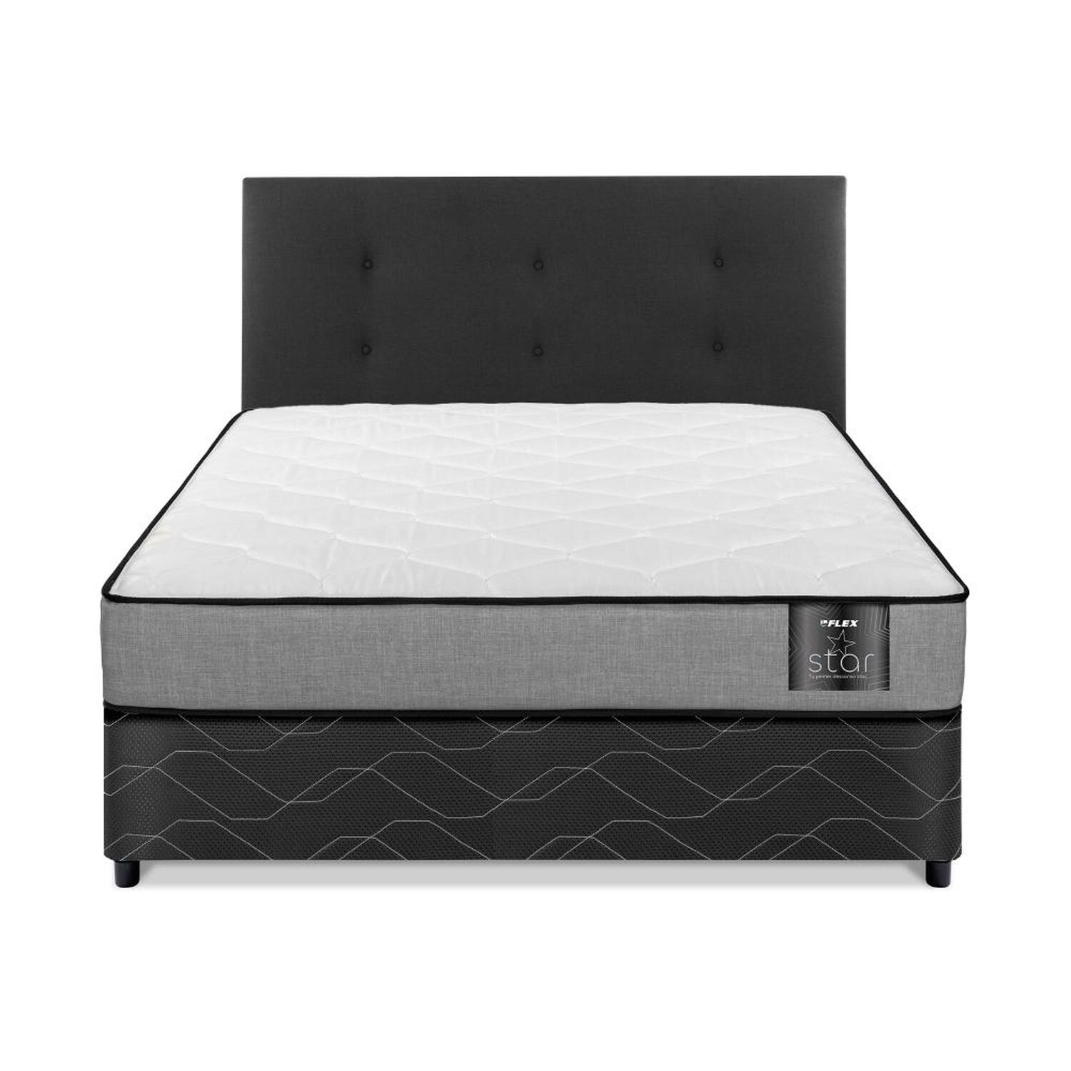 Cama Americana Flex Star / 2 Plazas / Base Normal + Respaldo image number 1.0