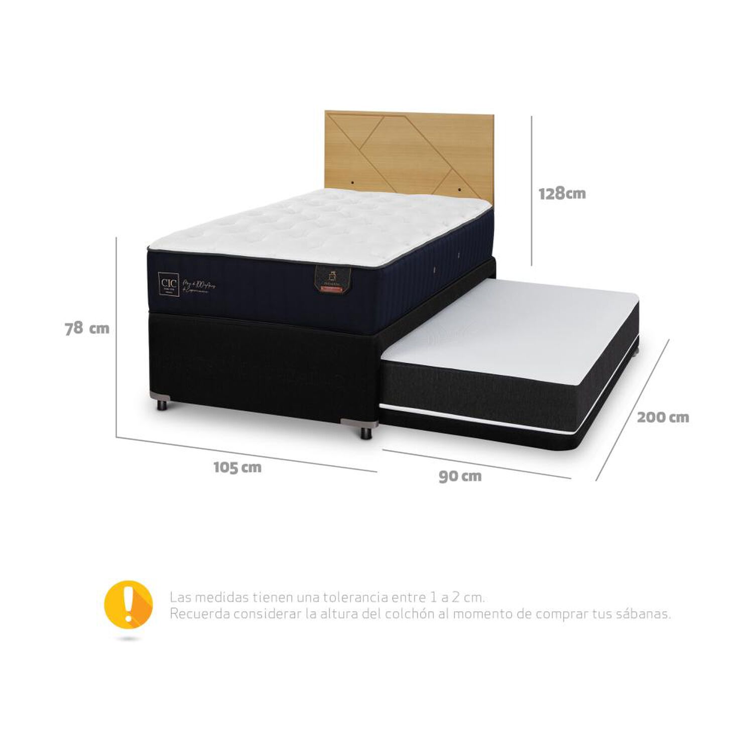 Cama Nido Cic Divan / 1.5 Plazas / Base Funcional + Respaldo image number 2.0