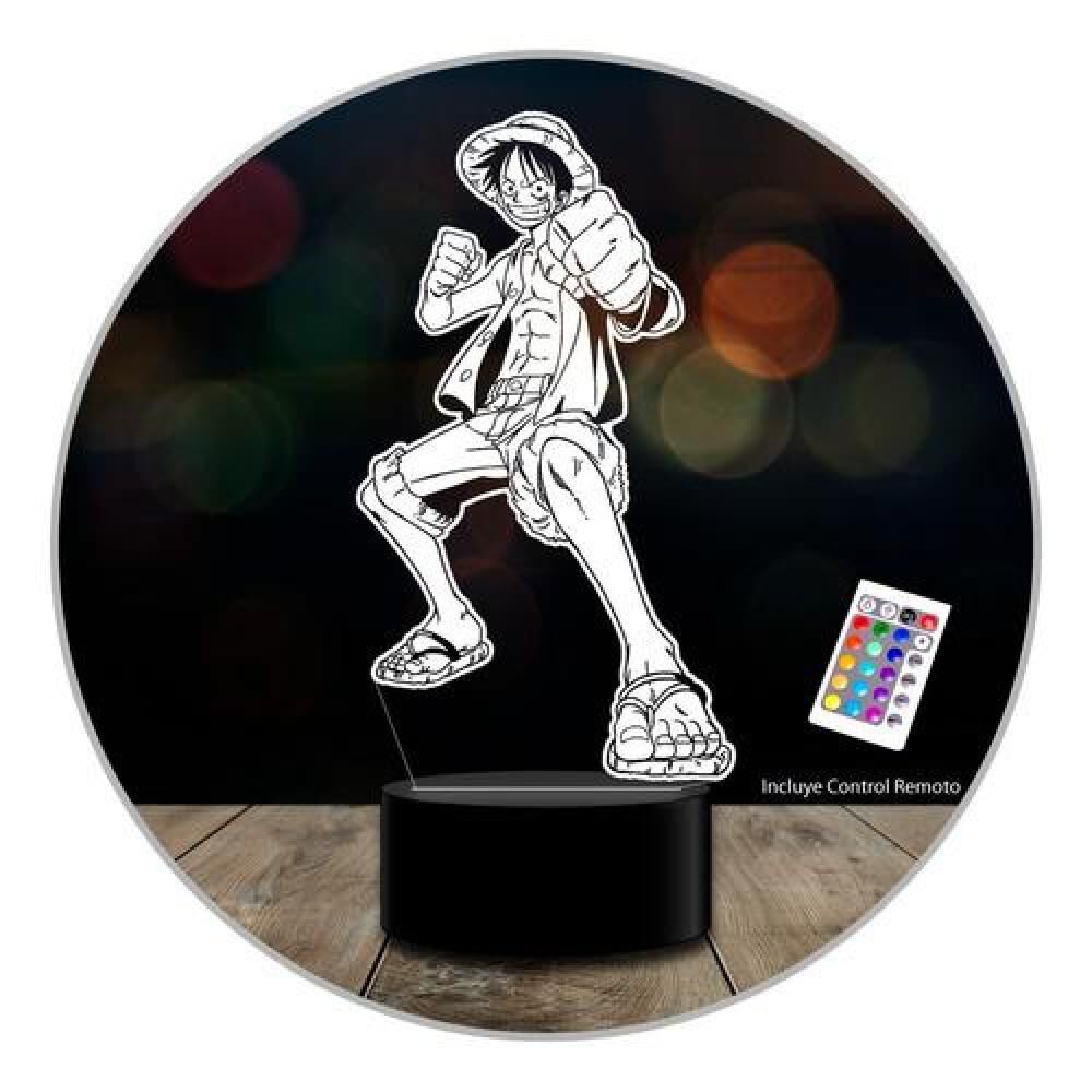 Lampara 3d Monkey D. Luffy One Piece 16 Colores C/ Remoto image number 0.0