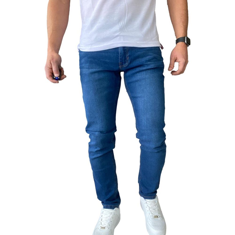 Jeans Hombre Elasticados Slim Azul image number 4.0