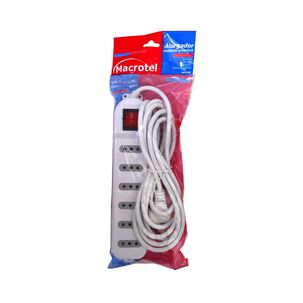 Alargador Zapatilla Con Switch - 6 Posiciones 3 Mts Blanco