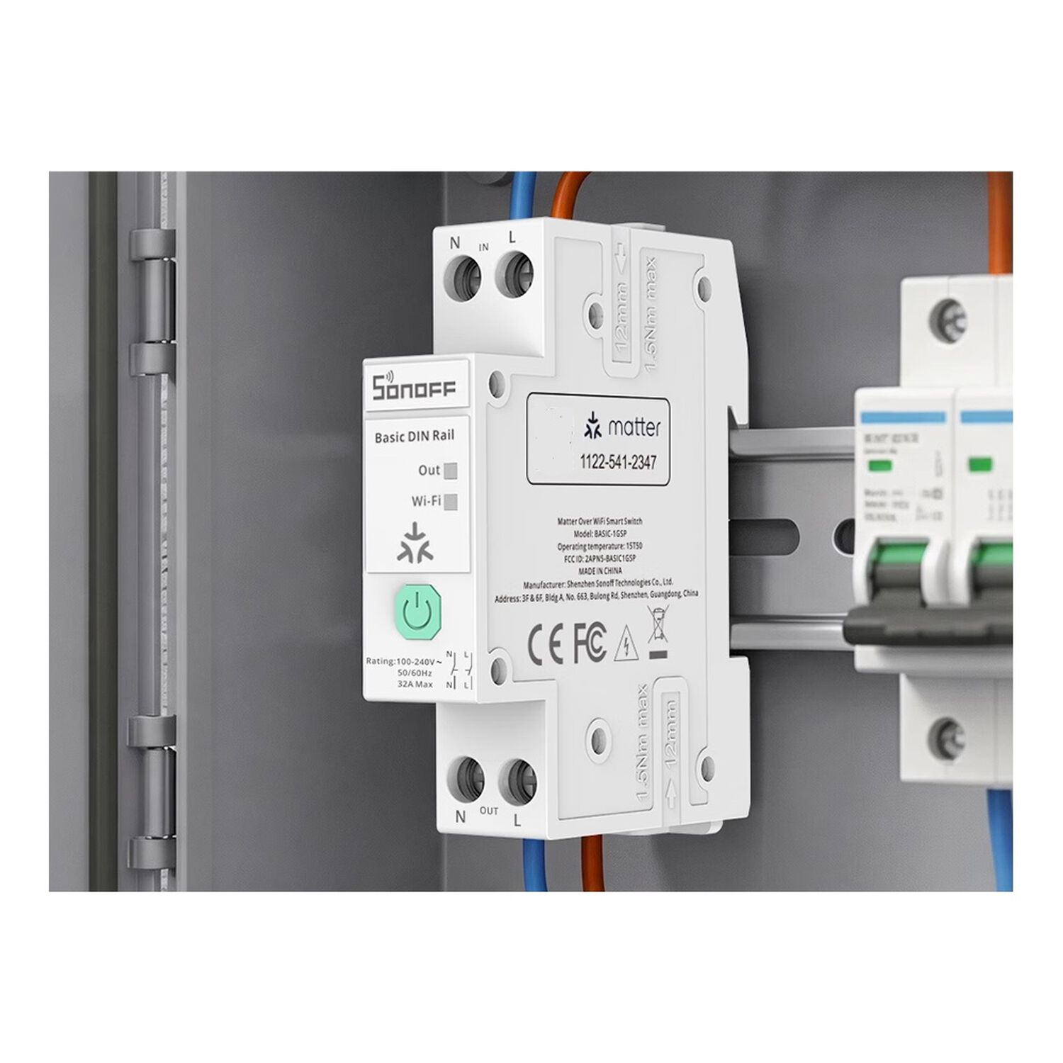 Interruptor Wifi Sonoff Basic-1gsp Riel Din 32a Medidor image number 2.0